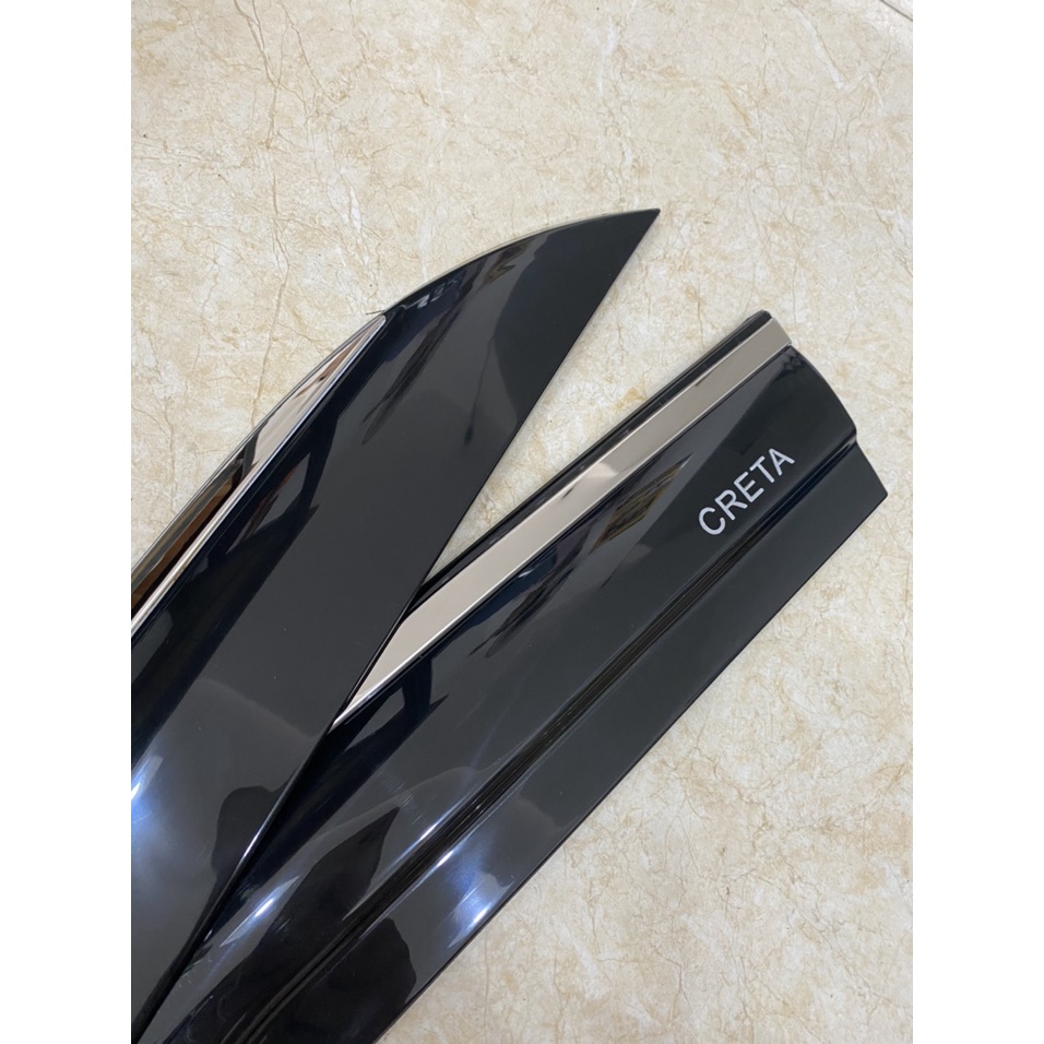 Vè che mưa xe Hyundai Creta 2021 2022 2023 Màu đen Cao Cấp, Bộ 4 vè + tặng kèm keo tăng dính