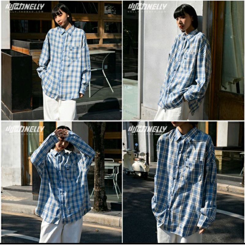 Áo sơmi Nelly caro nam nữ