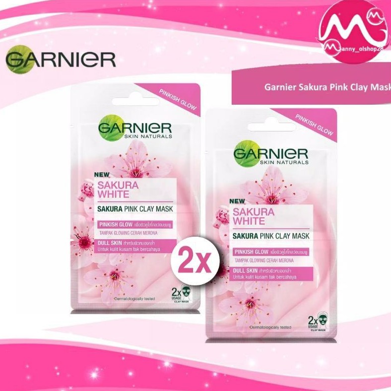 (hàng Mới Về) Mặt Nạ Đất Sét Garnier Sakura Trắng 2x6ml