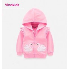 Áo khoác bé gái thêu thiên nga size nhí (1-7 tuổi)