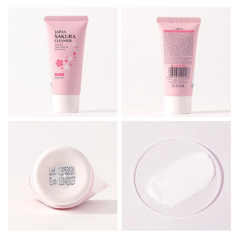 tuan101 Một Tuýp Sữa Rửa Mặt Laikou Sakura Cleanser 50G tuan101