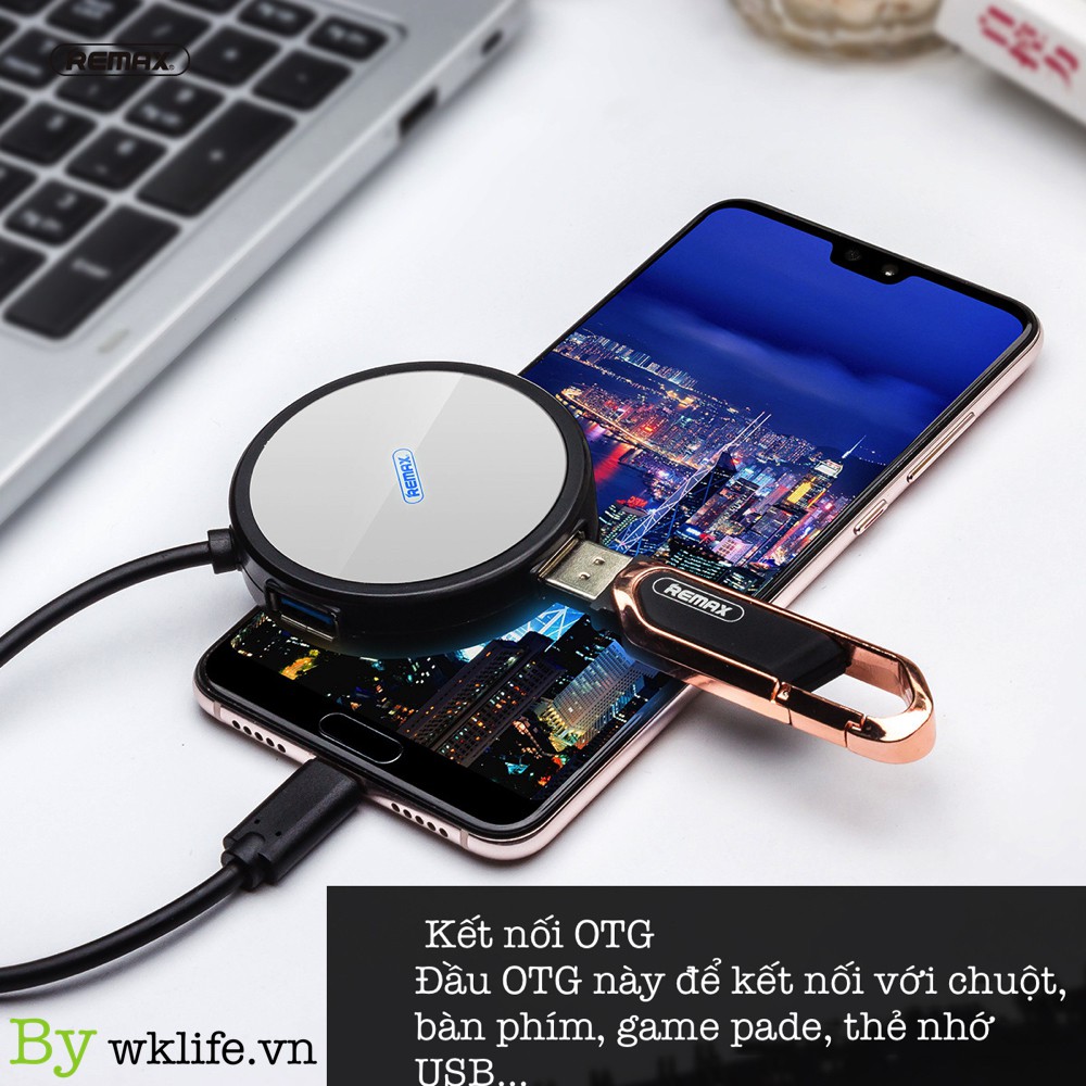 Hub Chuyển USB Type C Ra USB 3.0 Remax Hàng Xịn Bảo Hành 1 Đổi 1