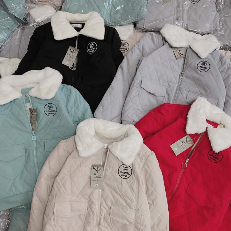 Áo phao nữ lót lông, cổ lông cực ấm túi hộp | BigBuy360 - bigbuy360.vn