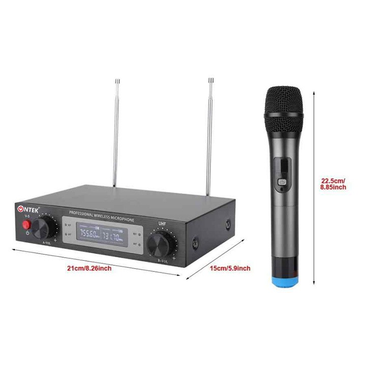 [On-Tek] Bộ MICRO KHÔNG DÂY ONTEK - V5 CAO CẤP , CHUYÊN LOA KÉO, AMPLY, KARAOKE GIA ĐÌNH, KINH DOANH