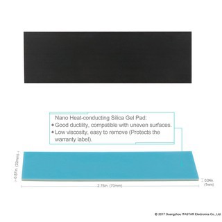 Tản nhiệt SSD cổng PCIe NVMe M.2 2280 kèm miếng dán tản nhiệt nano