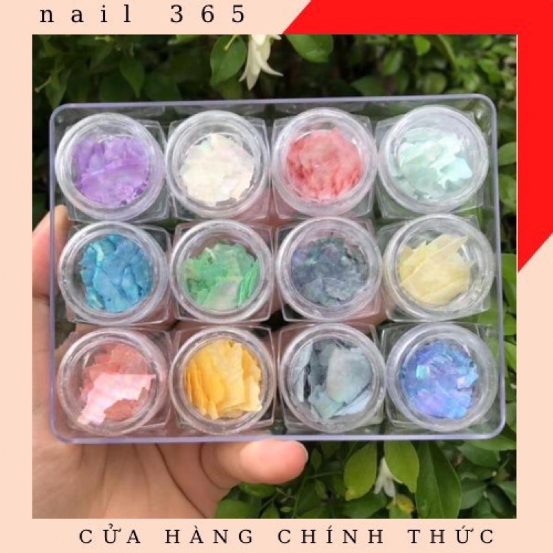 set 12 ô xà cừ trang trí móng