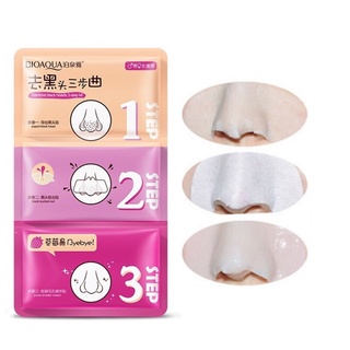 Set mặt nạ lột mụn đầu đen 3 bước bioaqua - lột mụn đầu đen ở mũi