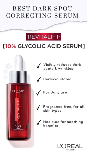 Serum sáng da và giảm nhăn hiệu quả Loreal Revitalift Derm Intensives 30ml