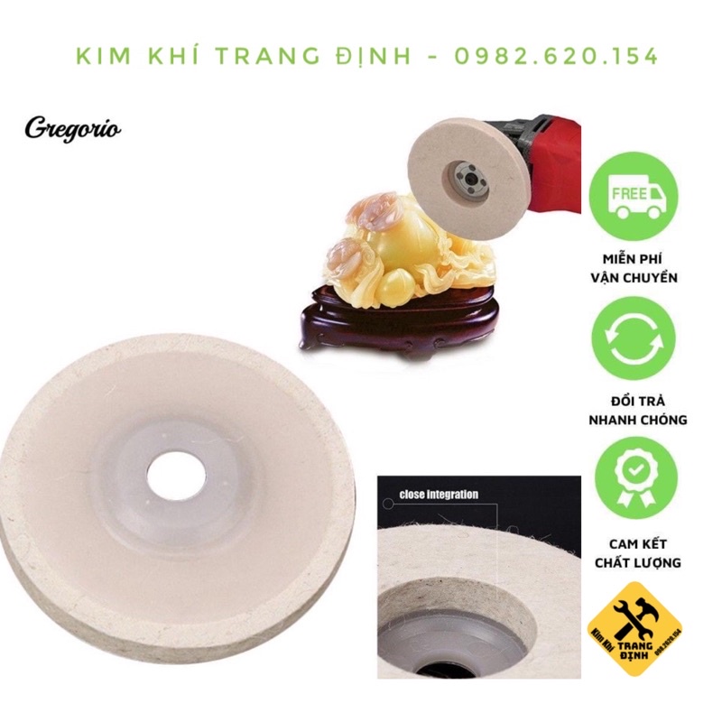 Nỉ trắng đánh bóng gỗ, trang sức, ô tô, xe máy 100mm