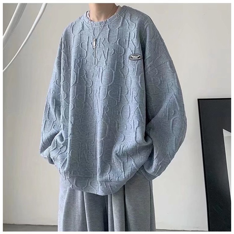 Áo sweater dài tay in chữ độc đáo phong cách Hàn Quốc hợp thời trang chất lượng cao cho nam