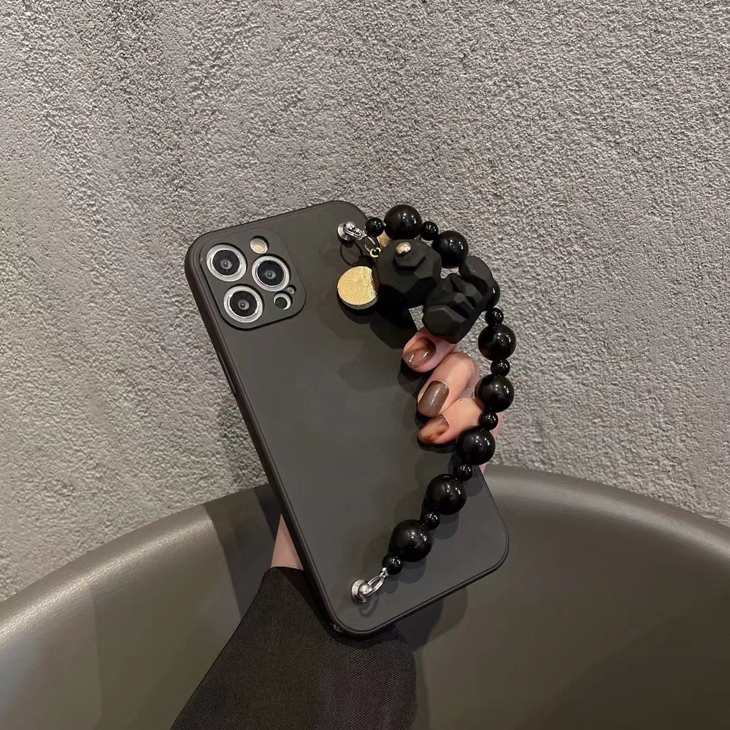 Ốp Điện Thoại tpu Mềm Họa Tiết Chú Cún Gắn Dây Xích Cho iphone 1211 pro max xs max xr x 7 8 plus
