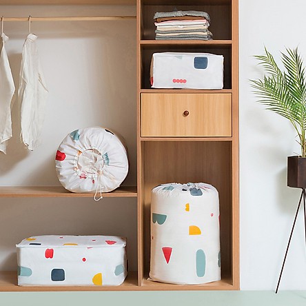 Túi Tròn Vải Chống Thấm Nước Đựng Chăn Màn Có Dây Rút Hình Trụ