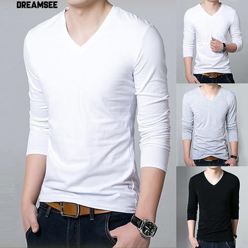 Áo Thun Dài Tay Cổ Tim Phong Cách Trẻ Trung Dành Cho Nam | BigBuy360 - bigbuy360.vn