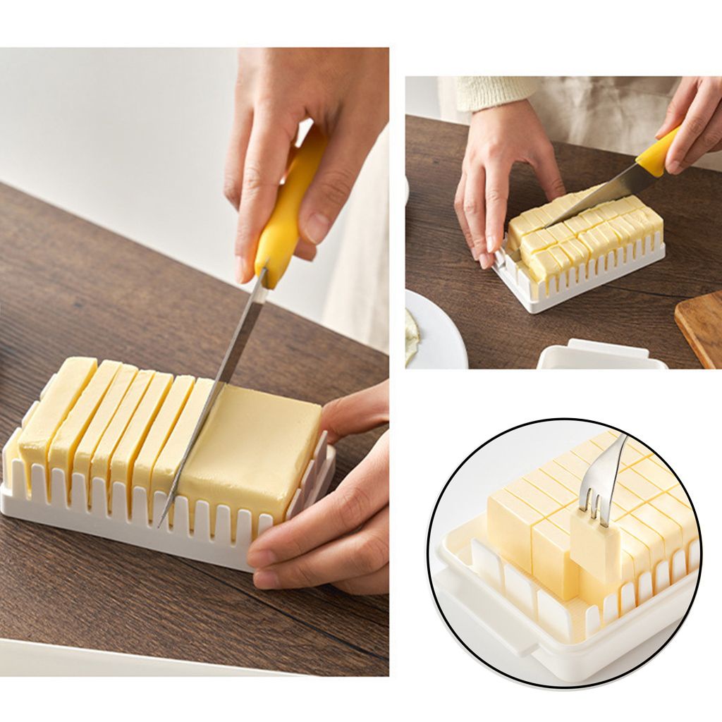 1 hộp đựng bơ phô mai tươi ngon chống bụi bằng nhựa có nắp đậy dễ làm sạch