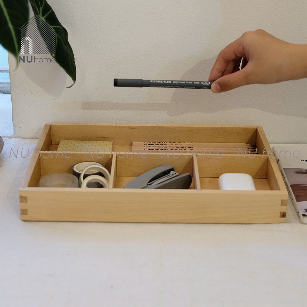 nuhome.vn | Khay gỗ đa năng - Kebo, khay đựng bút bằng gỗ, hộp đựng bút để bàn cao cấp thiết kế theo phong cách Nhật Bản