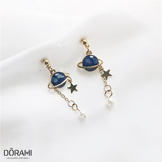Bông tai nữ tinh cầu xanh dương dễ thương