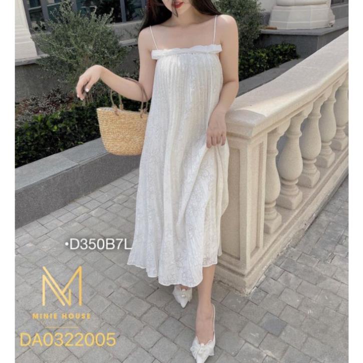 Đầm Maxi Nữ Đi Biển Đi Tiệc ,Váy Ren Suông Dập Ly 2 Dây Dáng Rộng Bigsize Vải Ren Hoa Cao Cấp Màu Trắng