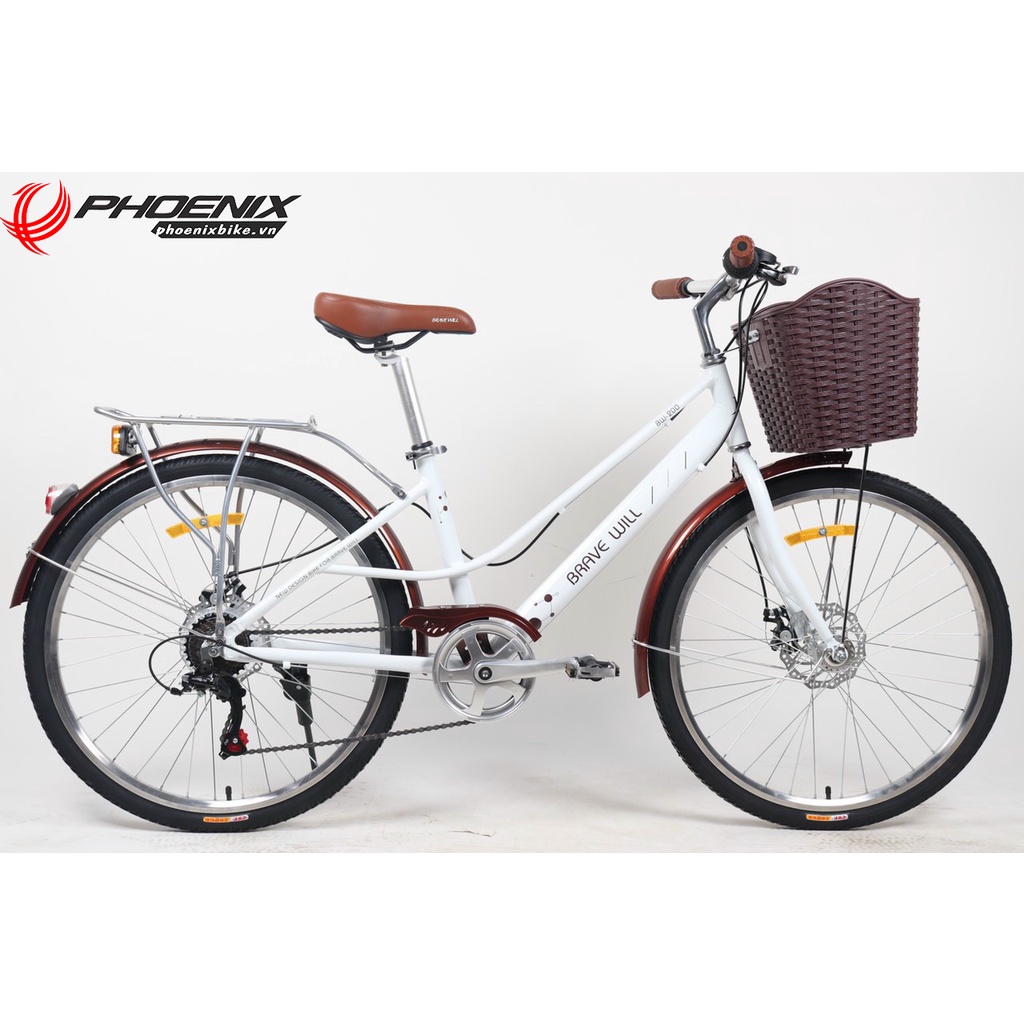 Xe đạp nữ Bravewill khung nhôm 26inch phanh đĩa