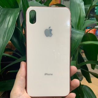 Ốp Lưng Kính Màu Vàng Hồng Iphone /Xs/ XSMax