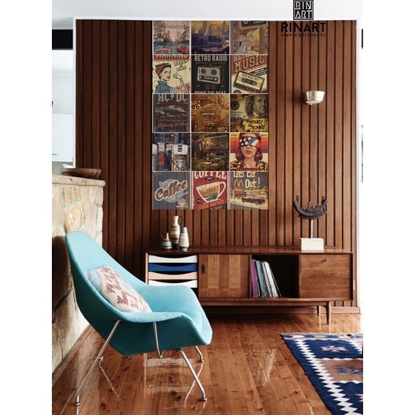 SET 15 POSTER DECAL DÁN TƯỜNG TRANG TRÍ CỬA HÀNG/CAFE CỔ ĐIỂN VINTAGE