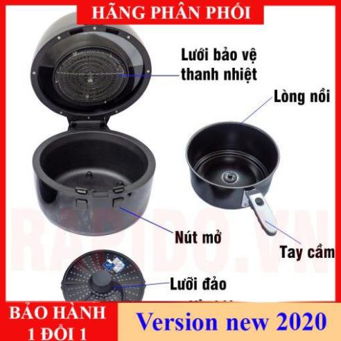 Flash sale - Nồi chiên không dầu, Nồi chiên không dầu Rapido 6.5L, RAF-6.5D dung tích lớn, Bảo hành chính hãng