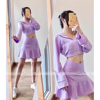 SET KHOÁC THỂ THAO DÂY KÉO KÈM CHÂN VÁY XOÈ