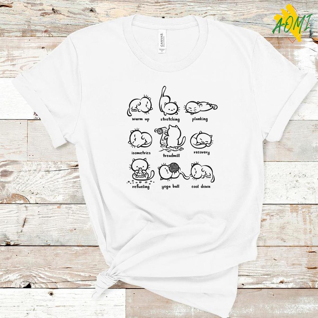 ÁO THUN UNISEX AOMI MÈO KUTE LƯỜI TAY NGẮN TAY LỠ NAM NỮ CHẤT LƯỢNG CAO