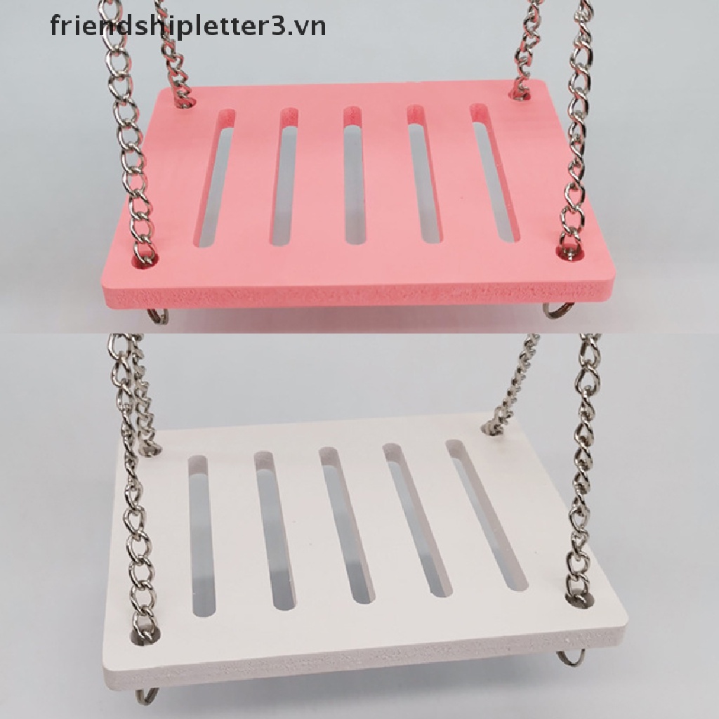 Xích Đu Đồ Chơi Bằng Gỗ Màu Cầu Vồng Cho Chuột Hamster