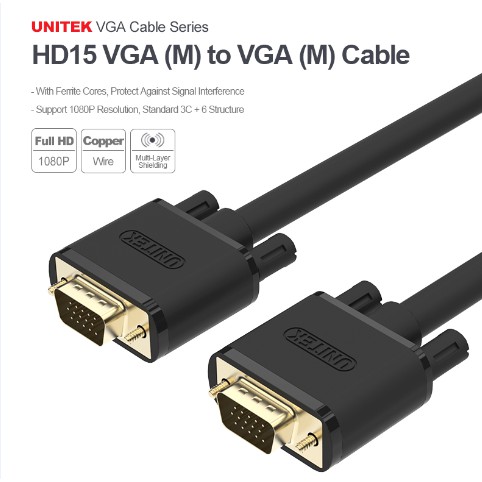 Cáp vga UNITEK 1.5M -CHÍNH HÃNG | BigBuy360 - bigbuy360.vn