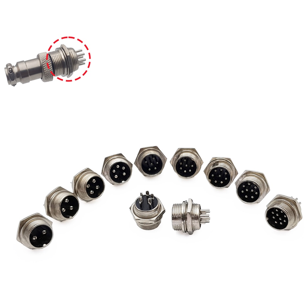 Đầu Nối Tròn GX16 đầu cái - đực / 2 - 3 - 4 - 5 - 6 - 7 - 8 - 9 - 10 chân