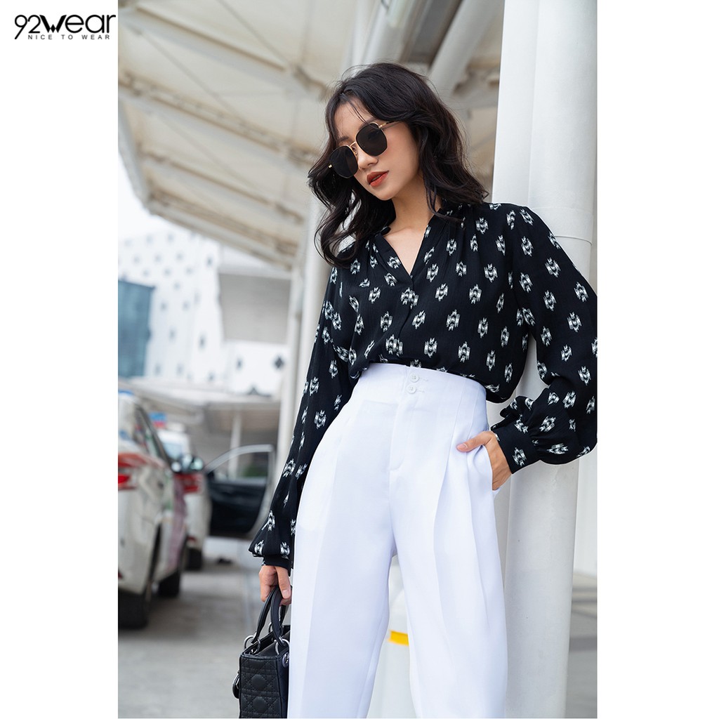 Quần baggy nữ cạp liền 2 cúc QGW0589 92WEAR | BigBuy360 - bigbuy360.vn