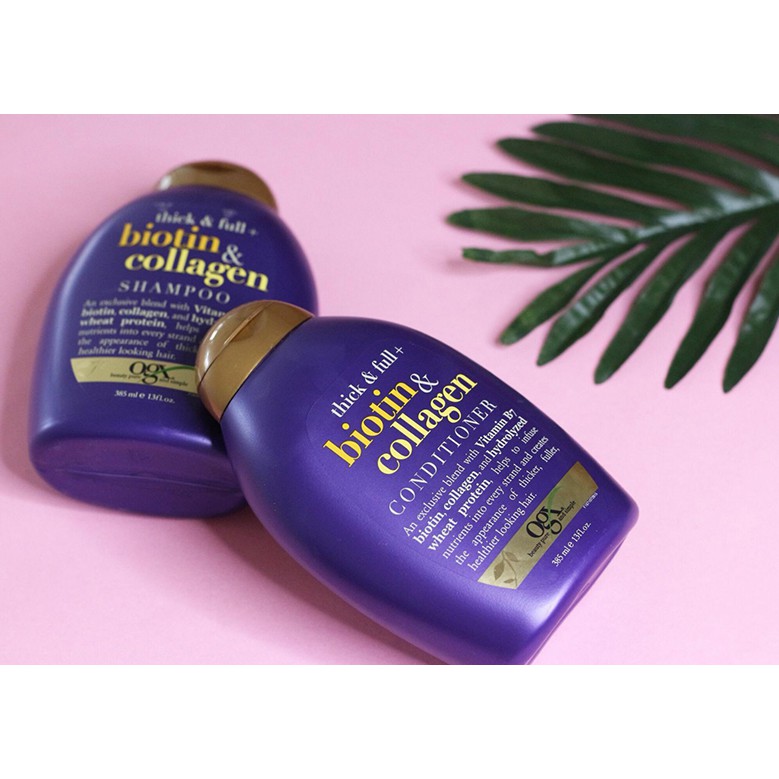 Bộ Gội Xả Biotin Collagen Tím, Làm Dày Tóc 385ml GentsOfficialStore
