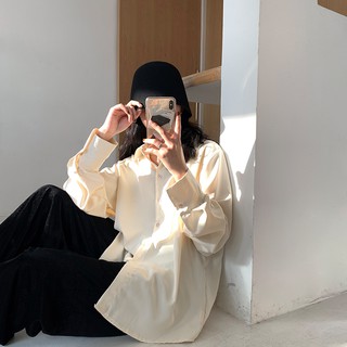 Sơ mi basic màu beige Freesize - WOG