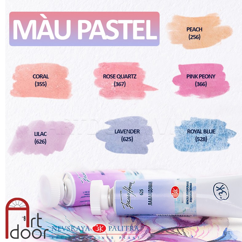 [ARTDOOR] Màu nước WHITE NIGHTS Tuýp 10ml Lẻ (nhóm Pastel)