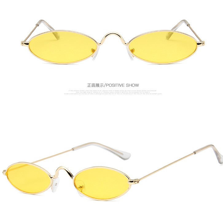 Kính mát nữ gọng kim loại hình oval nhiều màu chống tia UV