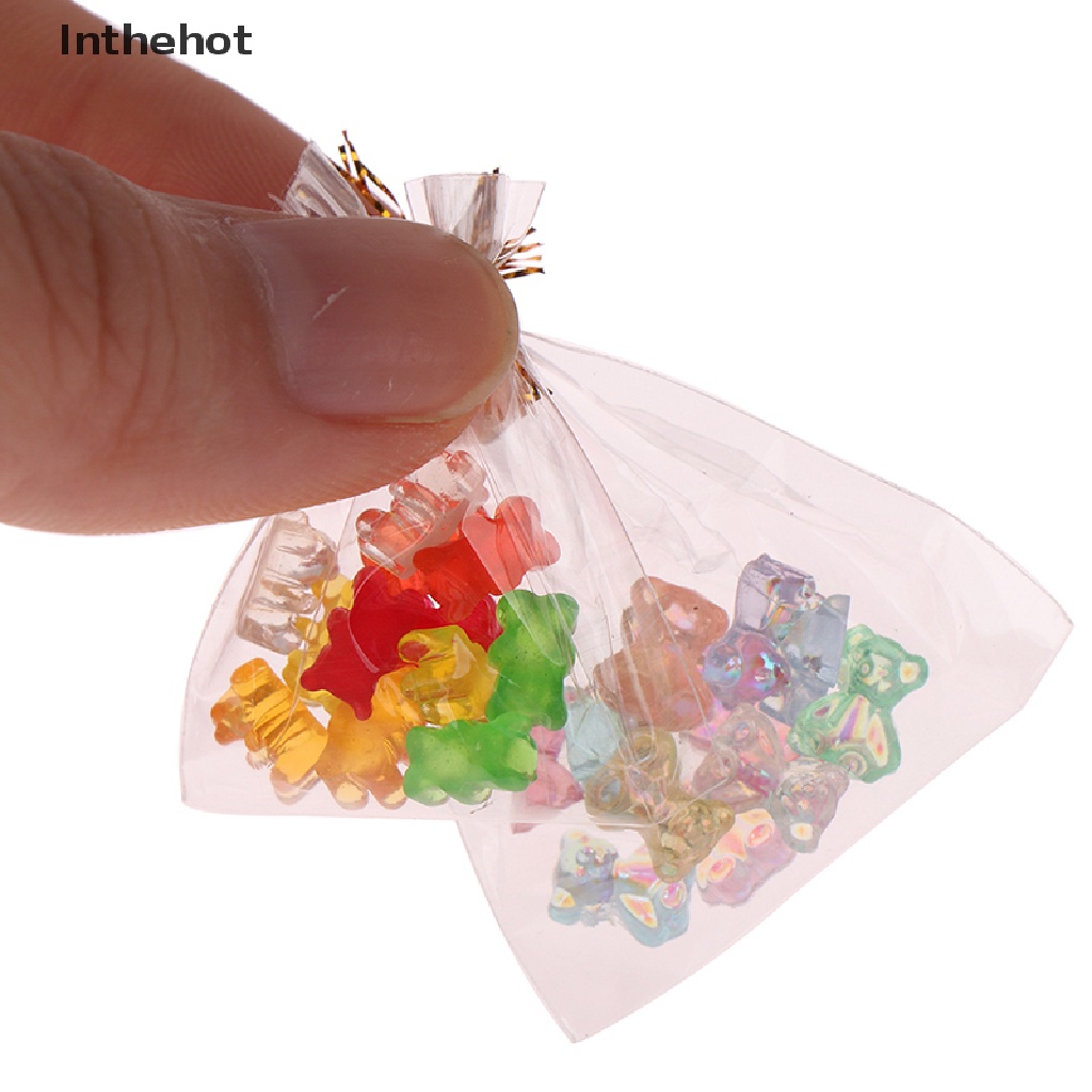 Set 12 đồ chơi nhà bếp thiết kế gấu kẹo đường tráng miệng thu nhỏ cho nhà búp bê 1:12