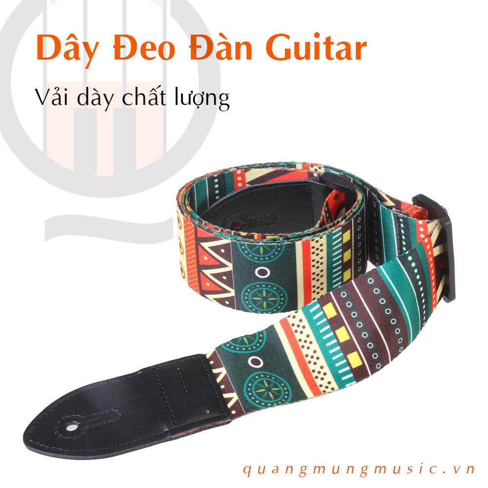 Dây đeo đàn guitar phối da PU nhiều màu chất lượng cao