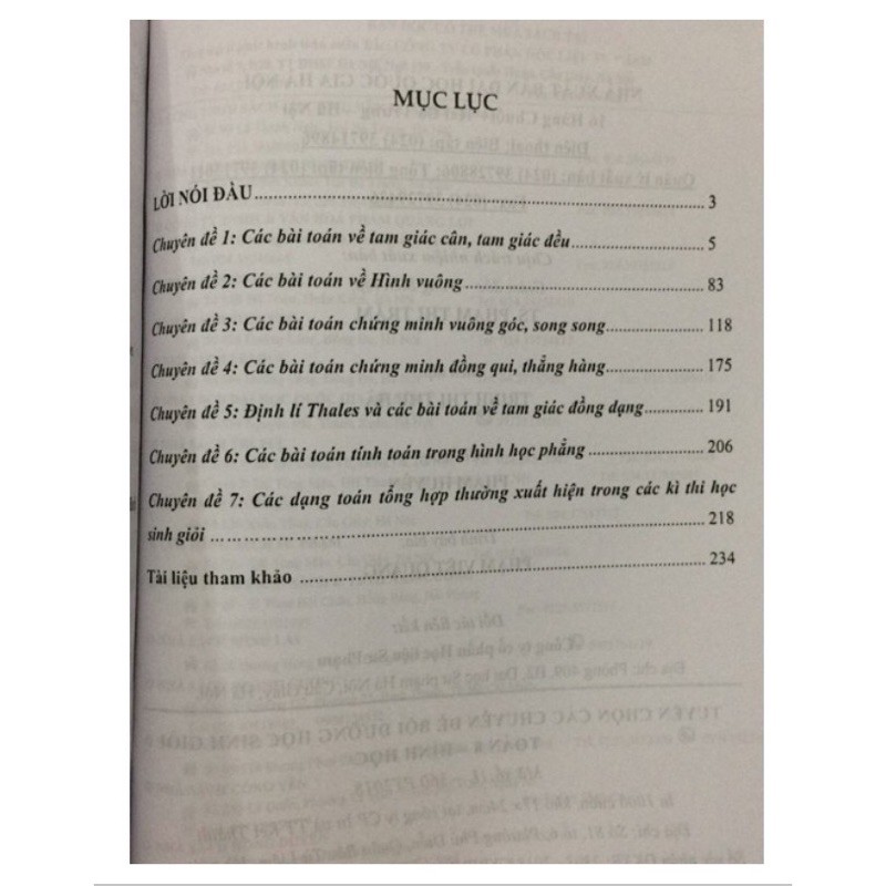 Sách - Tuyển Chọn Các Chuyên Đề  Bồi Dưỡng Học Sinh Giỏi Toán 8 (Hình Học - Đại Số)