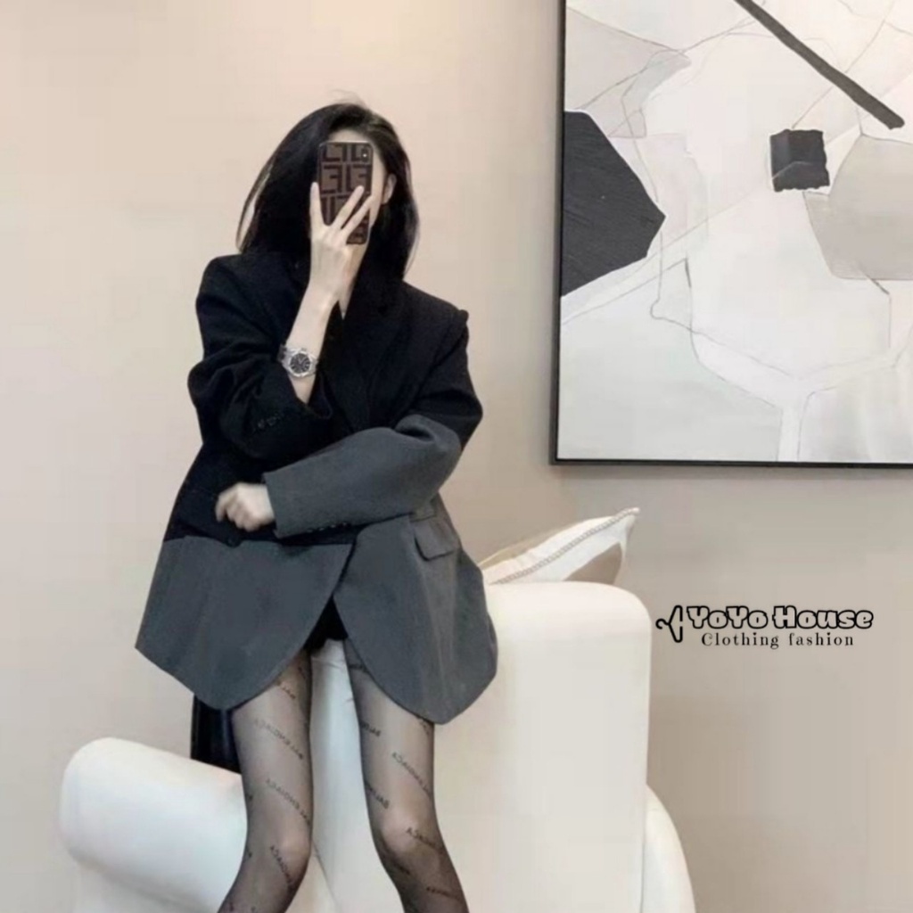 Áo Blazer phối hai màu độc đáo , cá tính , hot trend 2022