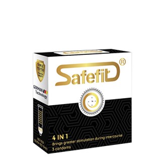 Bao Cao Su Safefit 4-in-1 ( Hộp 3 Cái) Gân Gai Kéo Dài Thời Gian - Shop Bao Cao Su Salita.vn