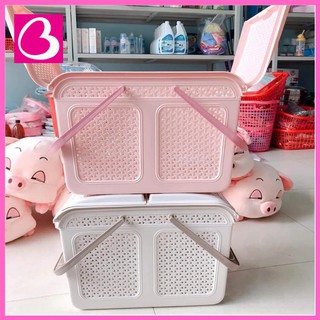 (Loại 1) Giỏ Làn Vuông Đựng Đồ Đi Sinh Tiện Lợi Cho Mẹ Và Bé