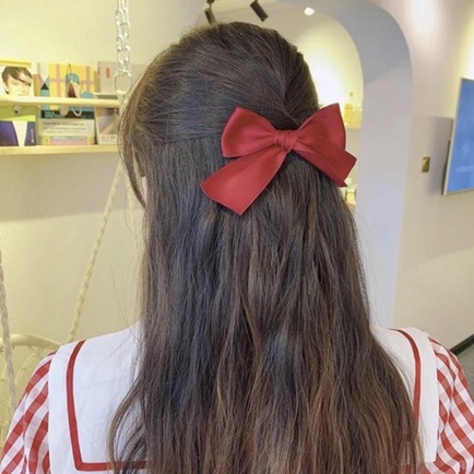 [Handmade] Cột tóc nơ nhỏ vải lụa xinh xắn màu trơn đơn giản dành cho bạn gái