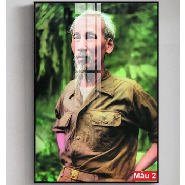 10 mẫu Tranh in Bác Hồ siêu nét thành phẩm sẵn treo luôn 50x75cm tranh tráng gương in UV đẹp