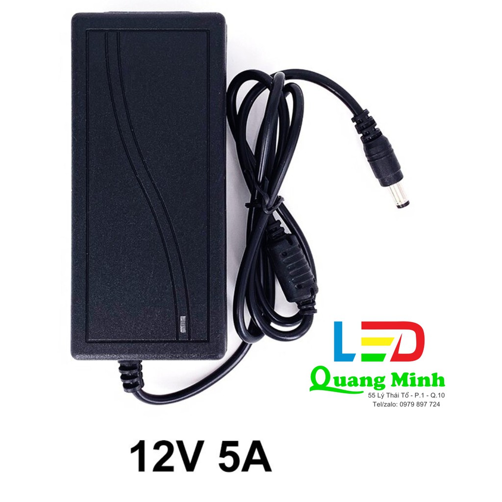 Bộ nguồn nhựa adapter 12V - 5A (DC) (Đen Siêu Bền) | BigBuy360 - bigbuy360.vn