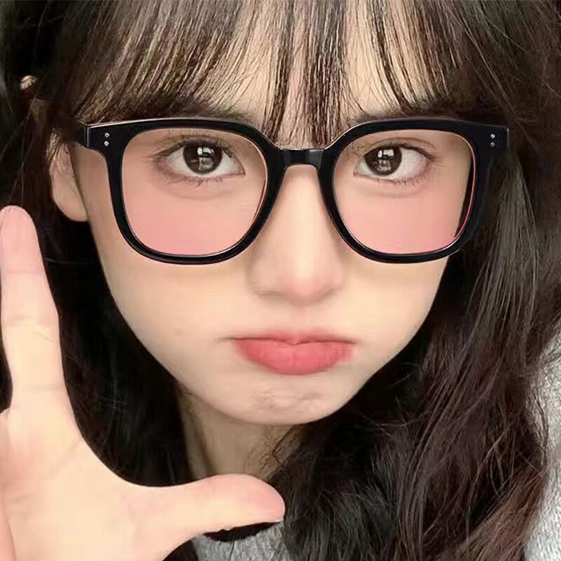 Kính Mát Gọng Trong Suốt Màu Hồng Gradient Thời Trang Cho Nữ