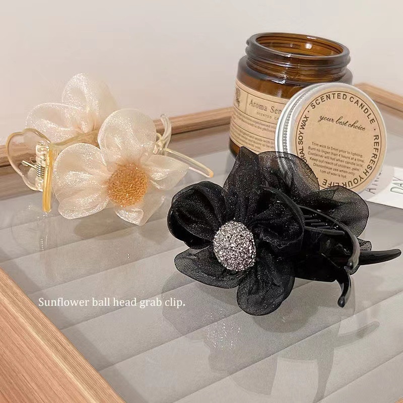 Kẹp Tóc Đính Pha Lê Hình Nơ / Bông Hoa Xinh Xắn Dành Cho Nữ