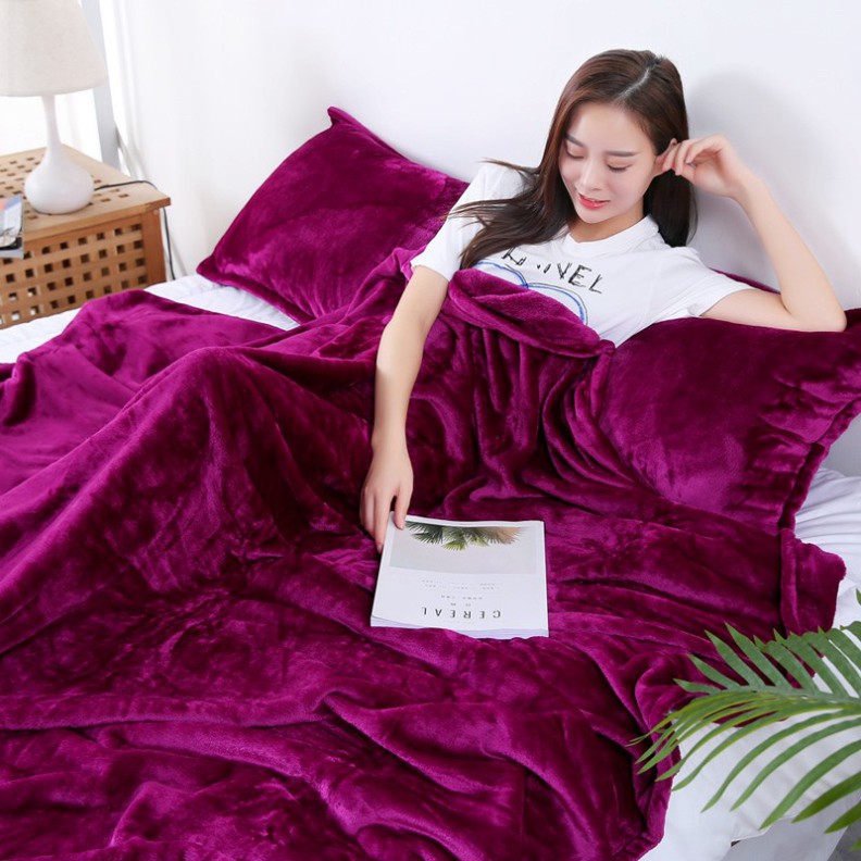 Chăn Lông Cừu ULTIMATE Xuất Hàn Kích Thước 2mx2,3m Chất Liệu POLYESTER Cao Cấp 2 Lớp