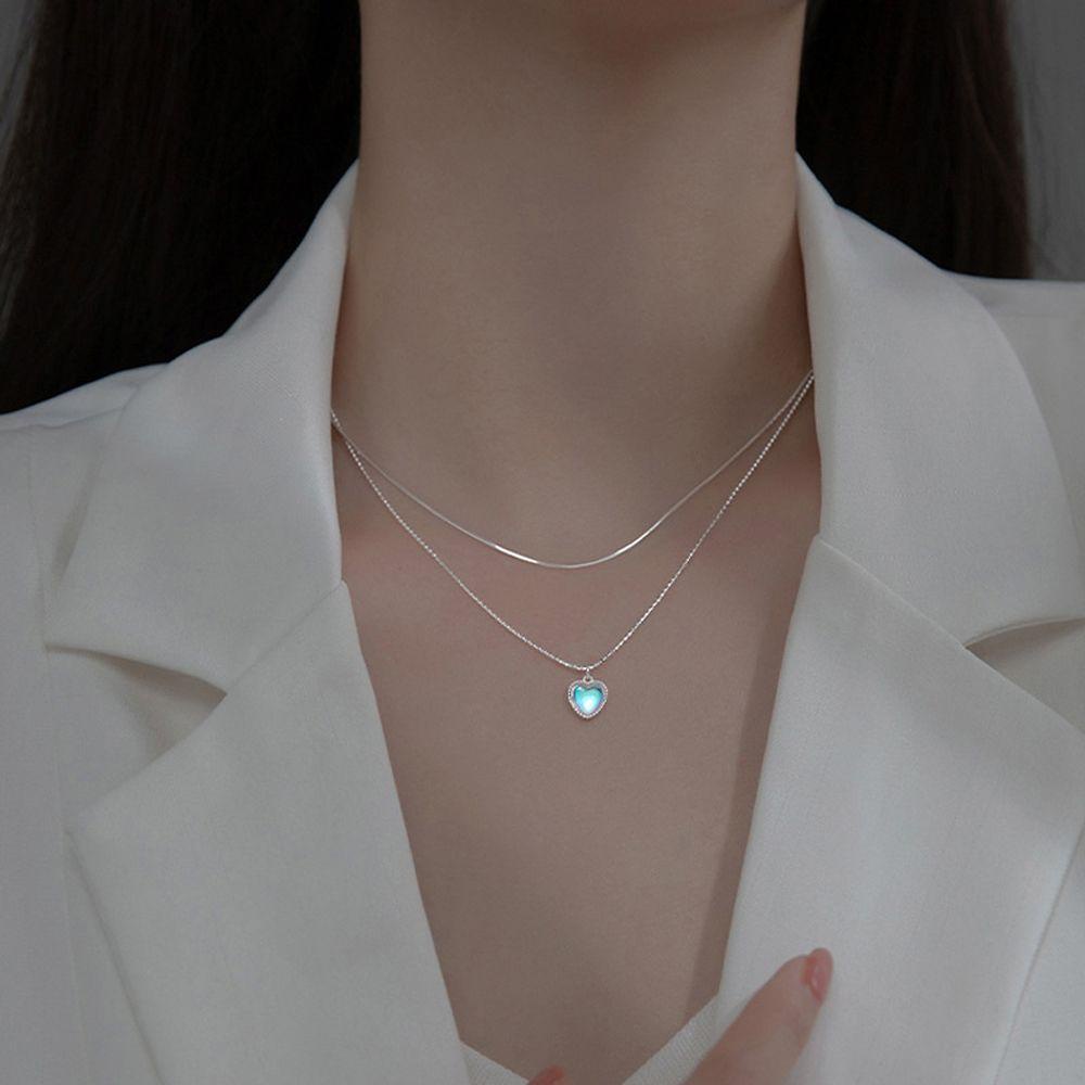 Vòng Cổ Choker Hai Lớp Phong Cách Hàn Quốc Cổ Điển Thanh Lịch Dành Cho Nữ|Trái Tim / Nhiều Màu