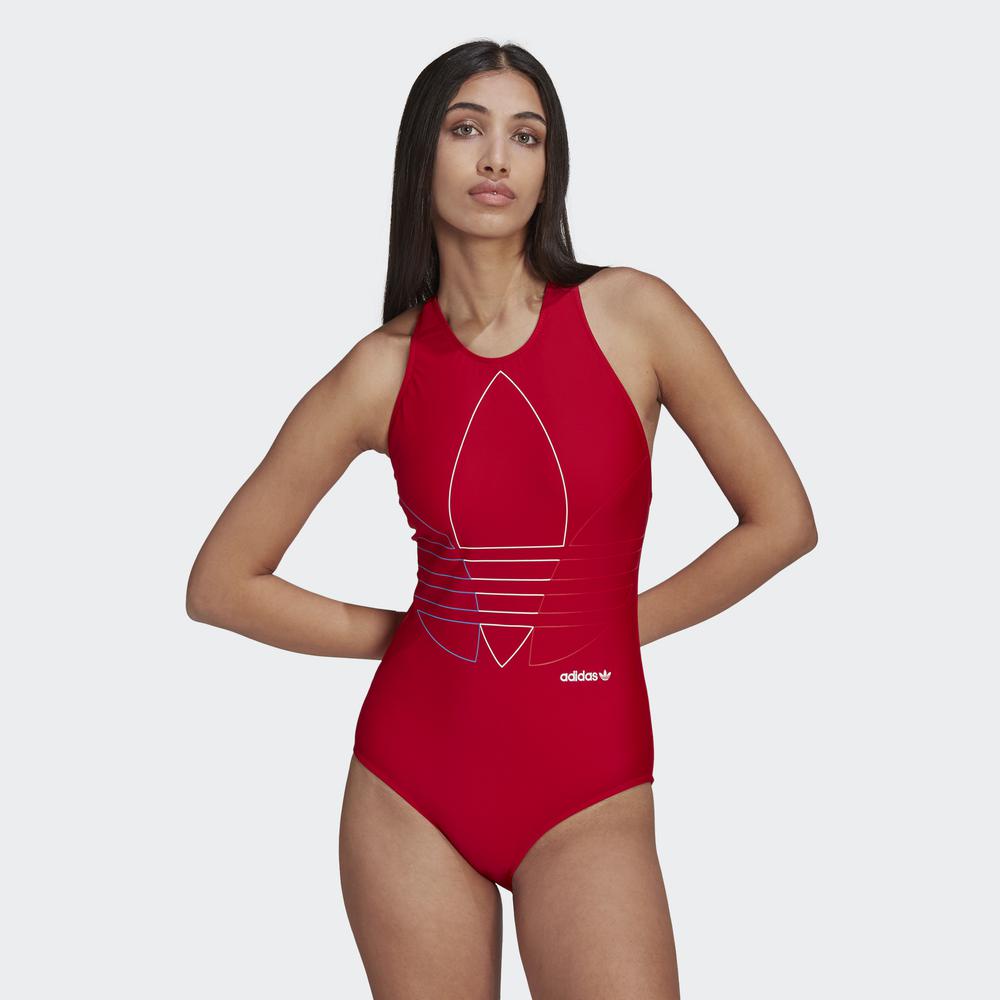 Bộ Đồ Bơi adidas ORIGINALS Nữ Adicolor Primeblue Tricolor Trefoil Swimsuit Màu đỏ GN2952