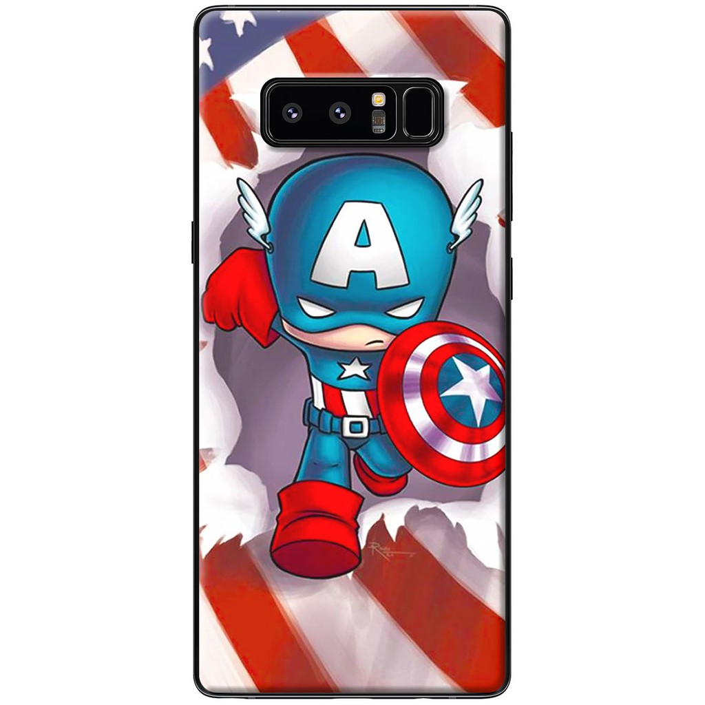 Ốp lưng nhựa dẻo Samsung Galaxy Note 4, Note 5, Note 7, Note 8, Note 9 Captain chibi